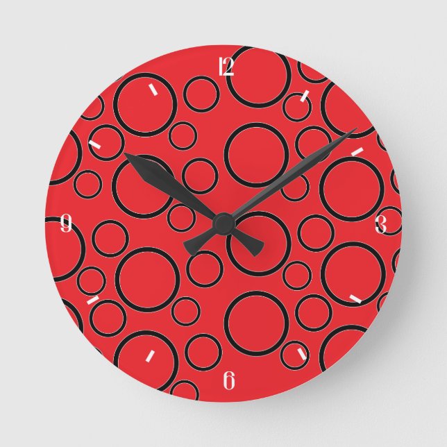 Reloj Redondo Mediano Minimalist Bubbles: Geometric Circle Pattern (Anverso)