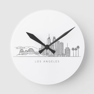 Reloj Redondo Mediano Minimalist Los Angeles Skyline Illustration
