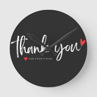 Reloj Redondo Mediano Minimalist "Thank You" Wall Clock