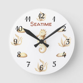 Reloj Redondo Mediano Minimalista Romántico Verano en el mar