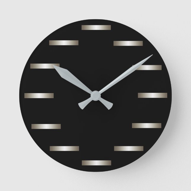 Reloj Redondo Mediano Mínimo negro brillante Cricket urbano Diane (Anverso)
