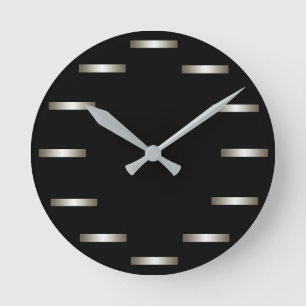 Reloj Redondo Mediano Mínimo negro brillante críquet urbano Diane