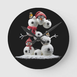 Reloj Redondo Mediano Minión de Snowman en forma de S