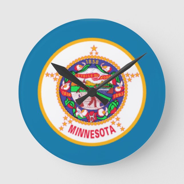 Reloj Redondo Mediano Minnesota Flag (Anverso)