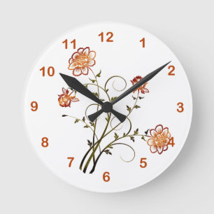 Reloj Redondo Mediano Mirada de cobre grabado en relieve