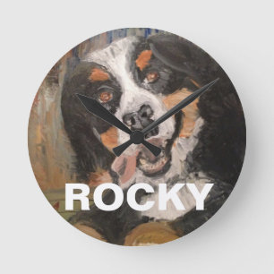 Reloj Redondo Mediano Mis mejores amigos persiguen Rocky, perro de