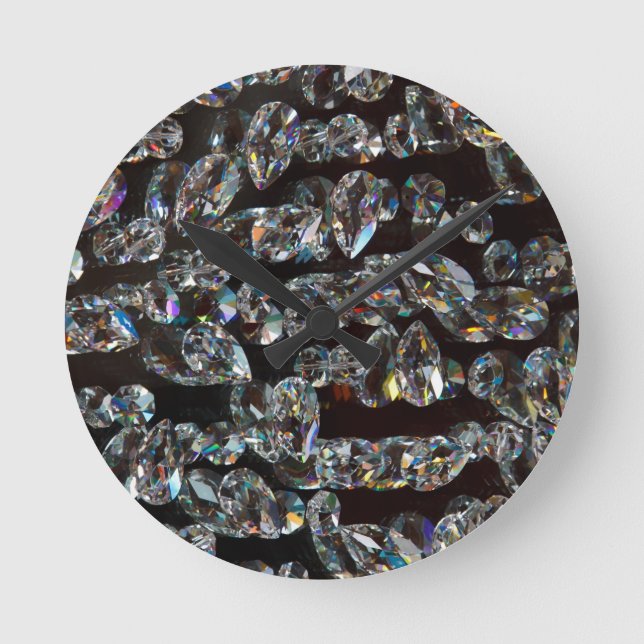 Reloj Redondo Mediano Moda Black Diamond Chrystal Resumen Regalos de pat (Anverso)