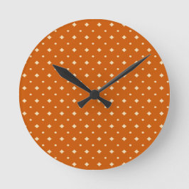 Reloj Redondo Mediano Moda del país, naranja quemado, neutral, patrón