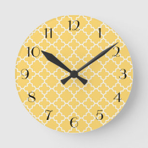 Reloj Redondo Mediano Modelo amarillo de Quatrefoil