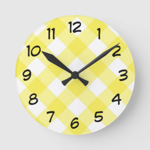 Reloj Redondo Mediano Modelo amarillo soleado de la guinga