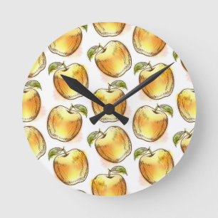 Reloj Redondo Mediano Modelo con la manzana amarilla