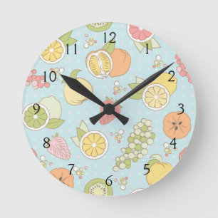 Reloj Redondo Mediano Modelo con las frutas y las bayas