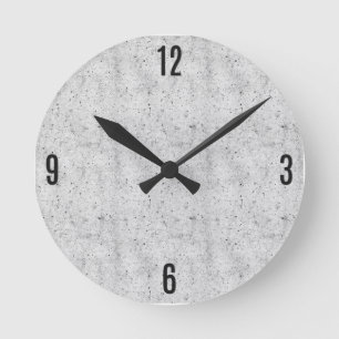 Reloj Redondo Mediano Modelo concreto moderno blanco y negro