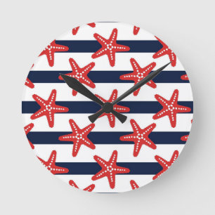 Reloj Redondo Mediano Modelo de barras y estrellas