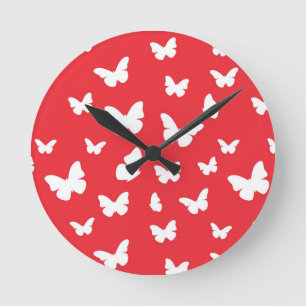 Reloj Redondo Mediano Modelo de mariposa
