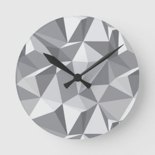 Reloj Redondo Mediano Modelo del diamante - polígono abstracto