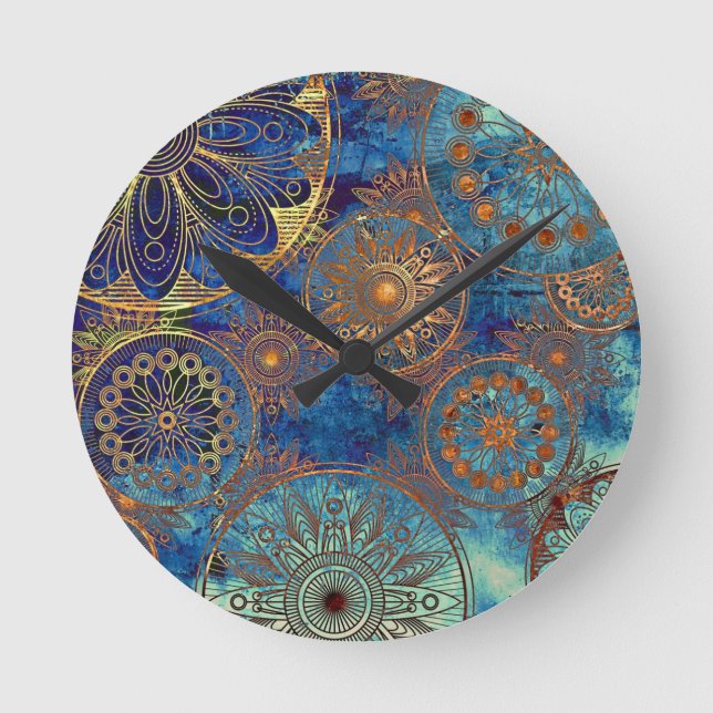 Reloj Redondo Mediano Modelo del grunge del arte (Anverso)