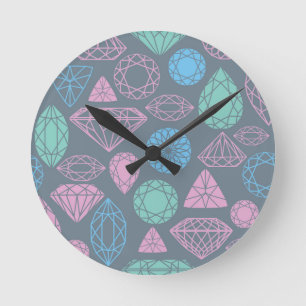 Reloj Redondo Mediano Modelo del icono de la piedra preciosa