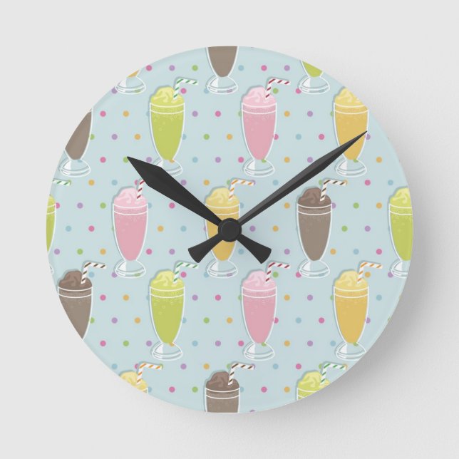 Reloj Redondo Mediano Modelo del Milkshake (Anverso)