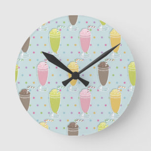 Reloj Redondo Mediano Modelo del Milkshake