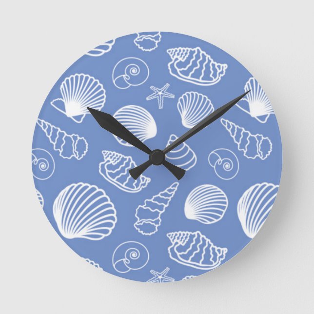 Reloj Redondo Mediano Modelo descarado del Seashell (Anverso)