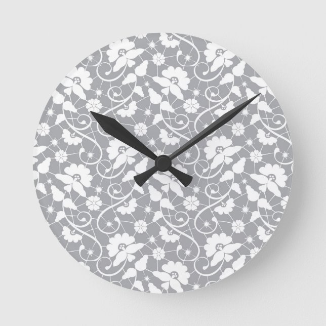 Reloj Redondo Mediano Modelo floral del cordón (Anverso)