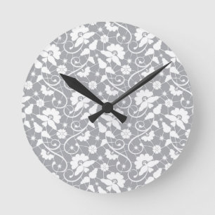 Reloj Redondo Mediano Modelo floral del cordón
