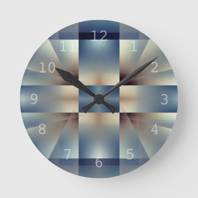 Reloj Redondo Mediano Modelo geométrico abstracto (Anverso)