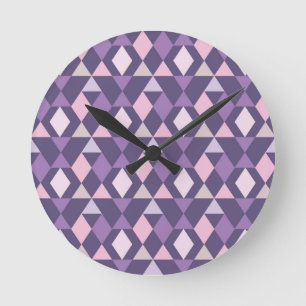 Reloj Redondo Mediano Modelo geométrico árabe púrpura
