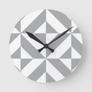 Reloj Redondo Mediano Modelo geométrico gris caliente del cubo de Deco