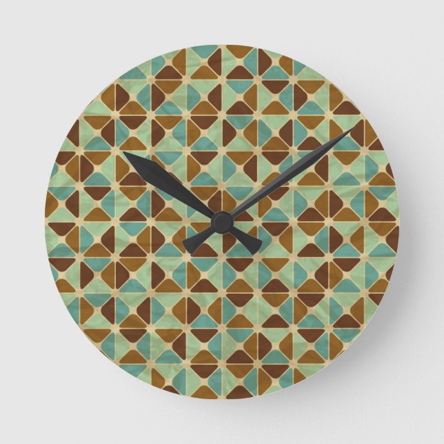 Reloj Redondo Mediano Modelo geométrico retro (Anverso)