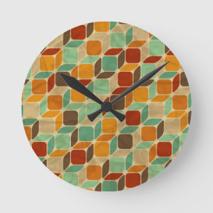 Reloj Redondo Mediano Modelo geométrico retro 4
