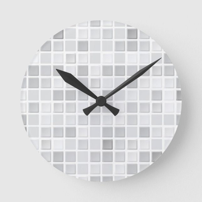 Reloj Redondo Mediano Modelo gris de las tejas (Anverso)