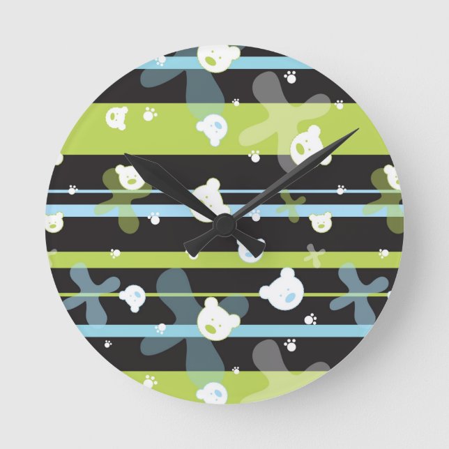 Reloj Redondo Mediano Modelo lindo con pocos osos (Anverso)