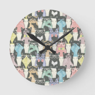 Reloj Redondo Mediano Modelo lindo de los gatos del inconformista