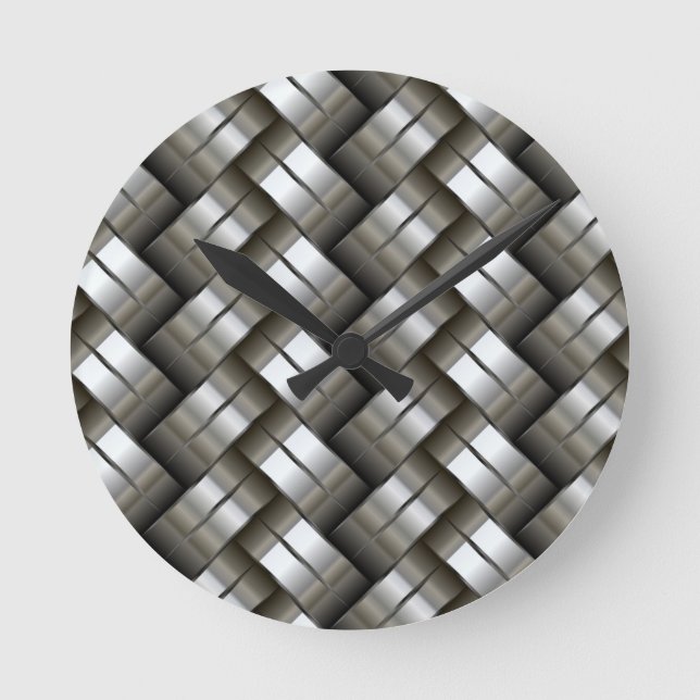 Reloj Redondo Mediano Modelo metalizado tejido (Anverso)