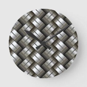 Reloj Redondo Mediano Modelo metalizado tejido