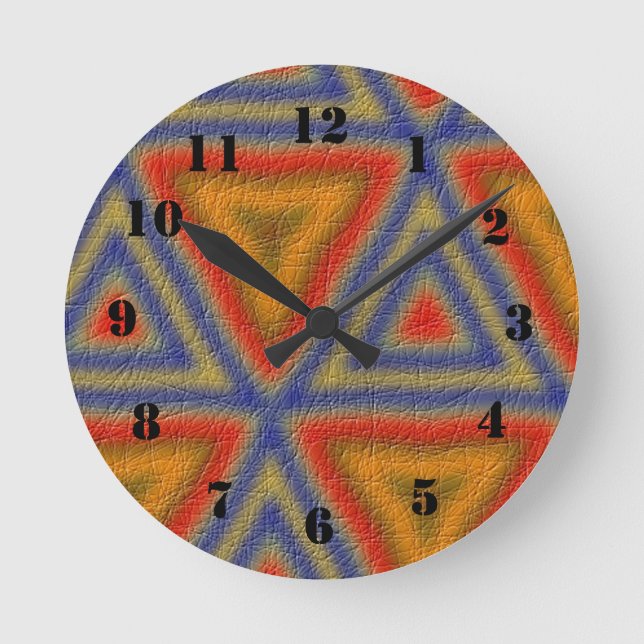 Reloj Redondo Mediano Modelo moderno del triángulo (Anverso)