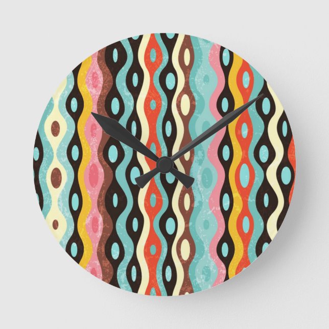 Reloj Redondo Mediano Modelo multicolor abstracto (Anverso)