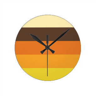 Reloj Redondo Mediano modelo rayado retro del color 70s