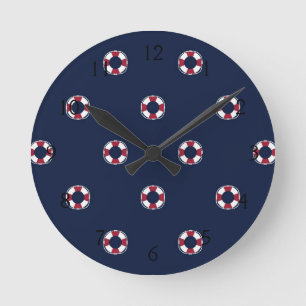 Reloj Redondo Mediano Modelo rojo y blanco de la boya