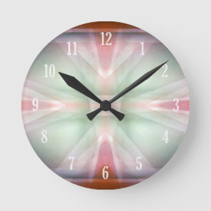 Reloj Redondo Mediano Modelo verde y rojo abstracto