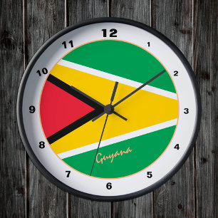 Reloj Redondo Mediano Modern Guyana design, Guyana flag trendy Home