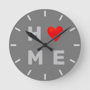 Reloj Redondo Mediano Modern Home Heart on Grey