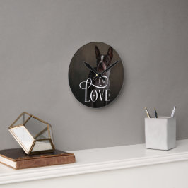 Reloj Redondo Mediano Modern Love Custom Dog Pets Photo Monogram