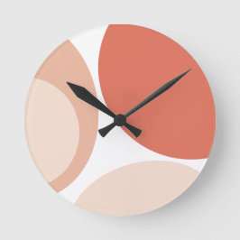 Reloj Redondo Mediano Modern Mid Century Abstract Geo Pastel Terracotta 