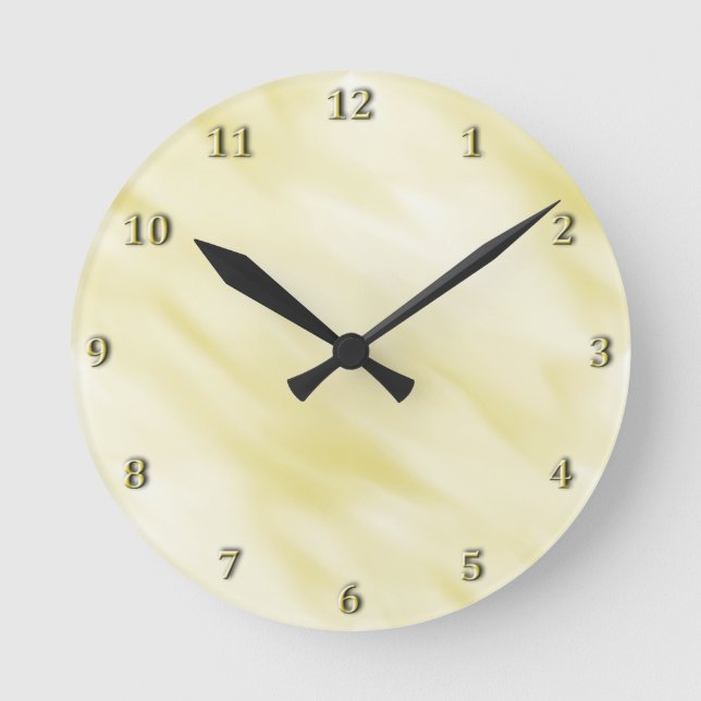 Reloj Redondo Mediano Modern Misty Goldenrod Pastel Bath Set (Anverso)