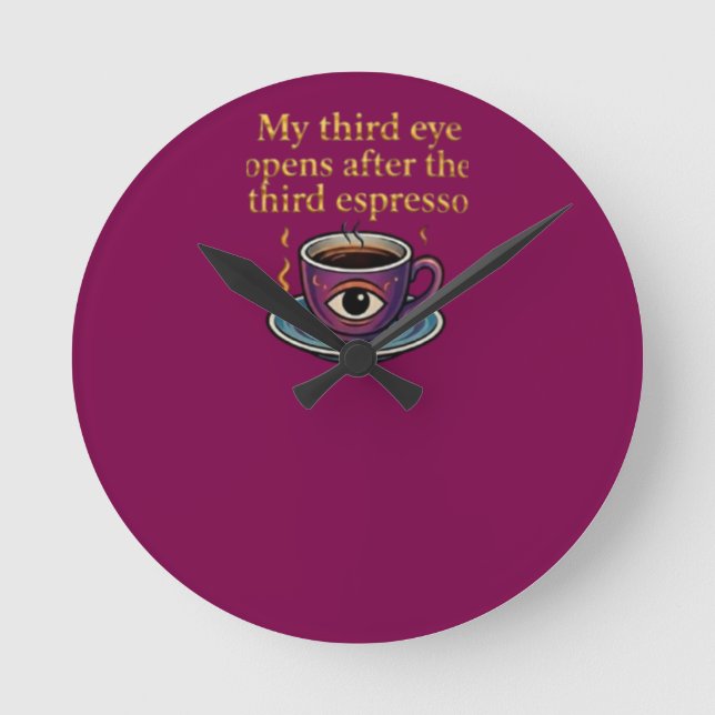 Reloj Redondo Mediano Modern Mystic Coffee Art My third eye collection (Anverso)