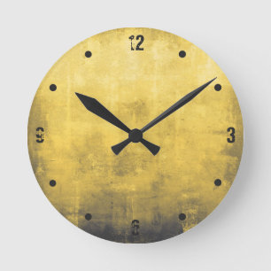Reloj Redondo Mediano Modern rustic yellow gray white abstract