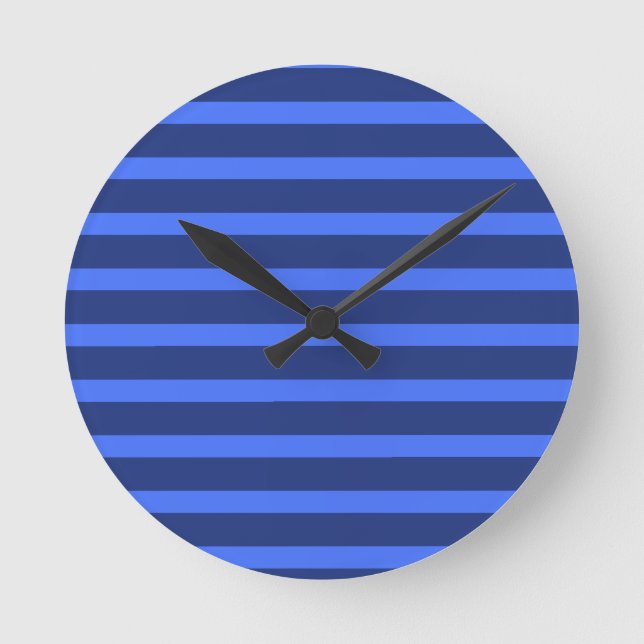 Reloj Redondo Mediano Moderna Marina simple azul nombre de dos franjas d (Anverso)